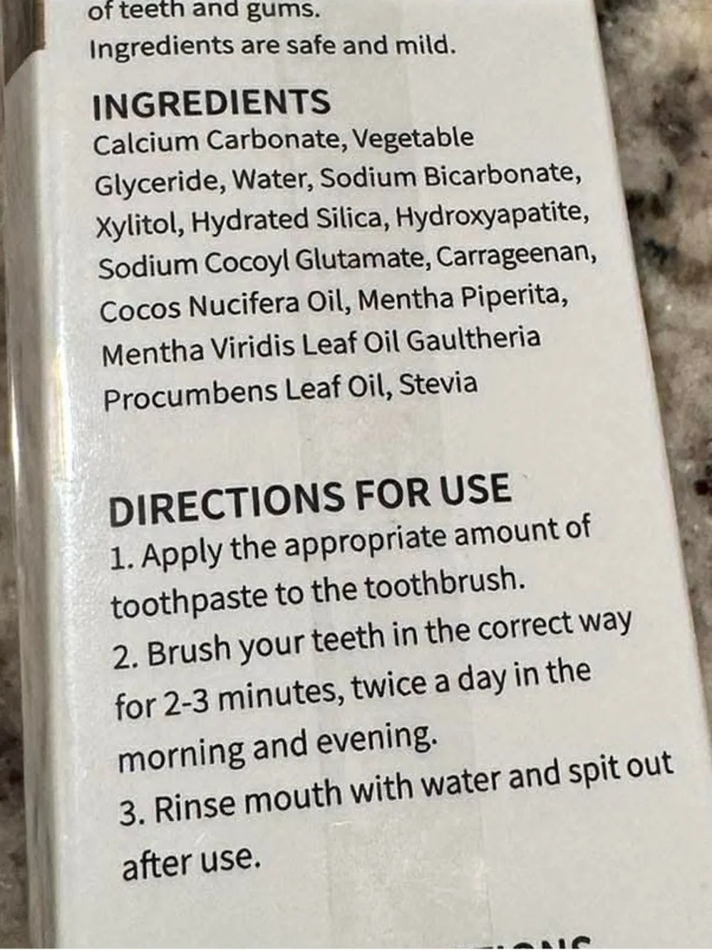 Nano-Hydroxyapatite 7.5% Repair Toothpaste – White